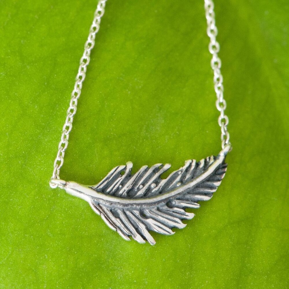 LUCKY FEATHER CHARM 17"-19" necklace